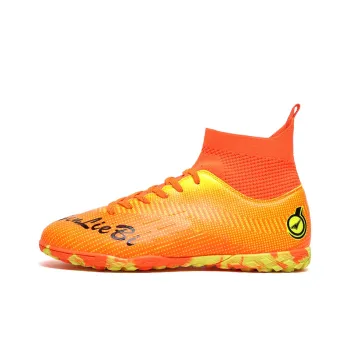 QIUTEXIONG FG Rubber Long Studs TF Rubber Broken Studs Soft Ground Firm Ground Slip Resistant Soccer Shoes Unisex