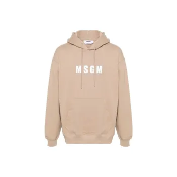 MSGM Logo Printed Drawstring Hoodie