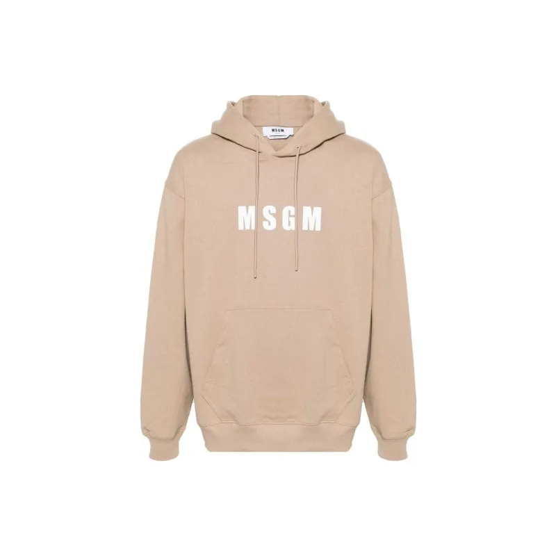 MSGM Logo Printed Drawstring Hoodie-0