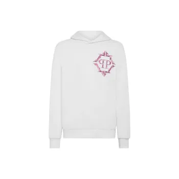 PHILIPP PLEIN Chrome Logo print Cotton Hoodie