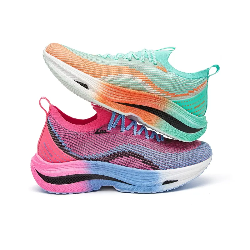 VOIT Running Shoes Unisex Low Top Left Green & Rose Red-1