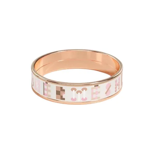 HERMES Enamel, Rose Gold Tone Plated Rings Women's Pink Gold