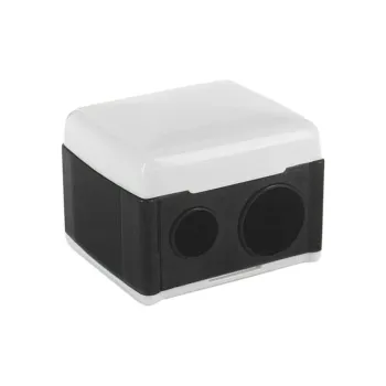 COULEUR CARAMEL Double Chamber Portable Black White Pencil Sharpener 1 Pack