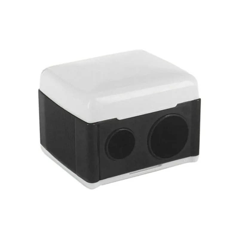 COULEUR CARAMEL Double Chamber Portable Black White Pencil Sharpener 1 Pack-0