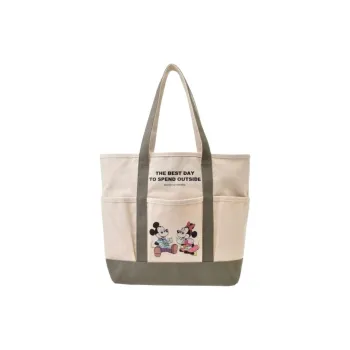 Disney Cotton Tote Bag, Shopping Bag, Shoulder Bag Women's Beige & Green