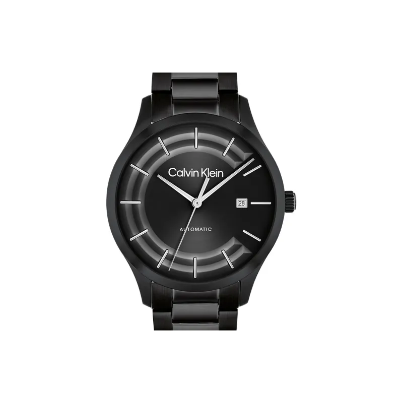 CALVIN KLEIN Knight Wrist Watch Automatic Mechanical Movement Steel Strap 40mm Black Dial Unisex-3