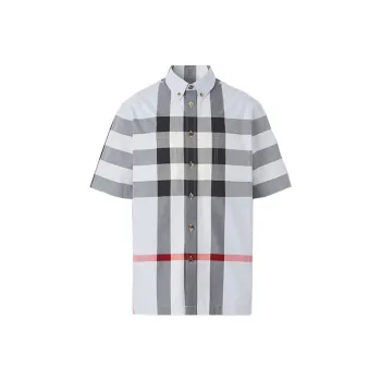 Burberry Shirts Men Light Blue