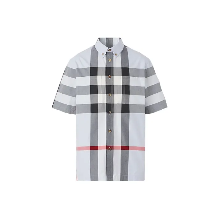 Burberry Shirts Men Light Blue-0