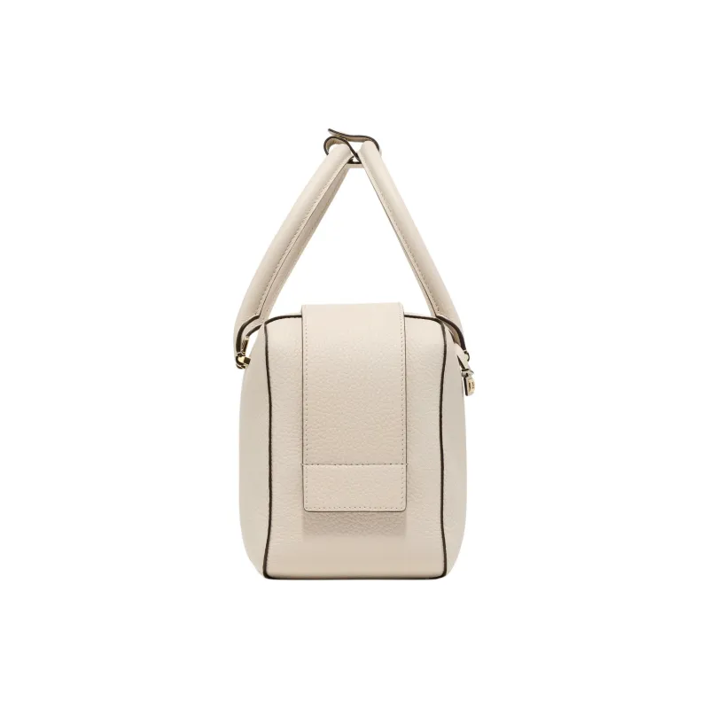Delvau Cool Bo Grain Calfskin One Shoulder Handbags Medium Size Women's Ecru-2