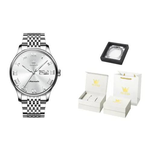 OLEVS Mechanical Movement Watch Men's Watches White Dial