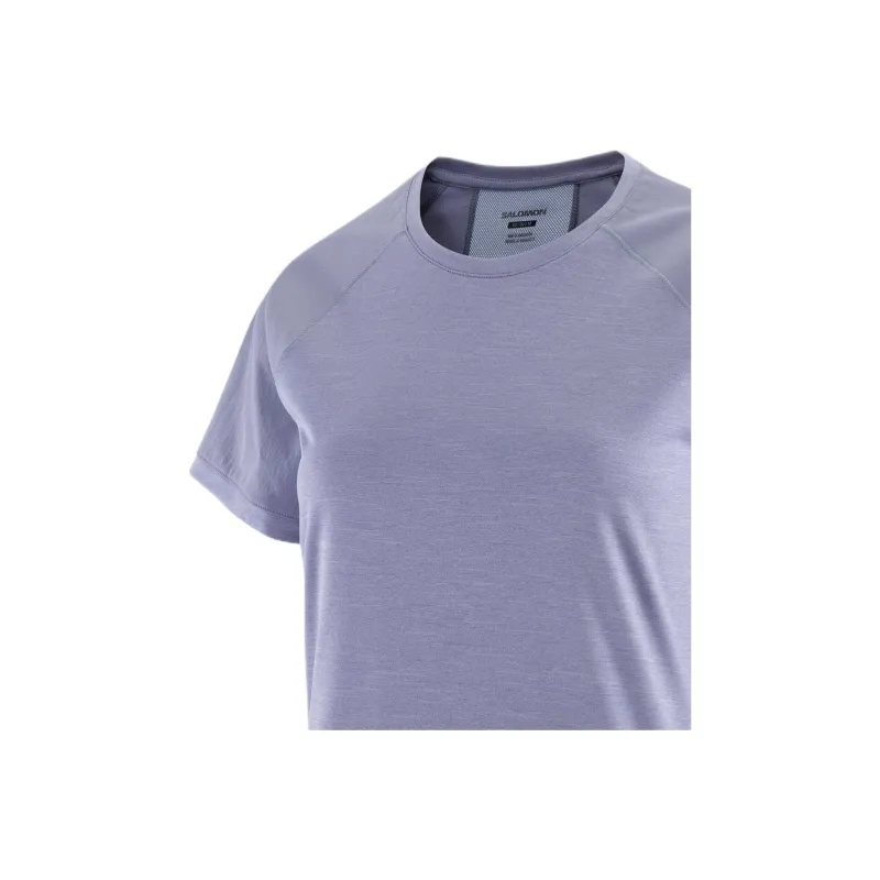 SALOMON OUTLINE Raglan Sleeve T Shirt Women's Granite Blue-3