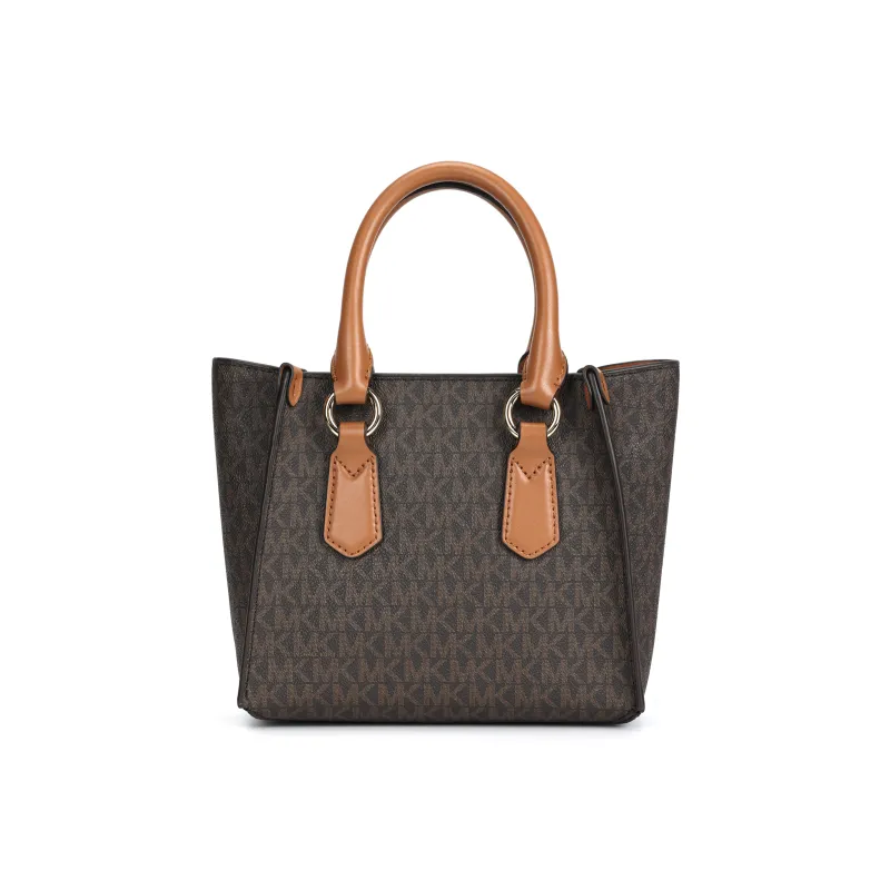 MICHAEL KORS Kris Coated Canvas Handbag, Shoulder Bag, Crossbody Bag Small Size Women's Acorn Brown-2