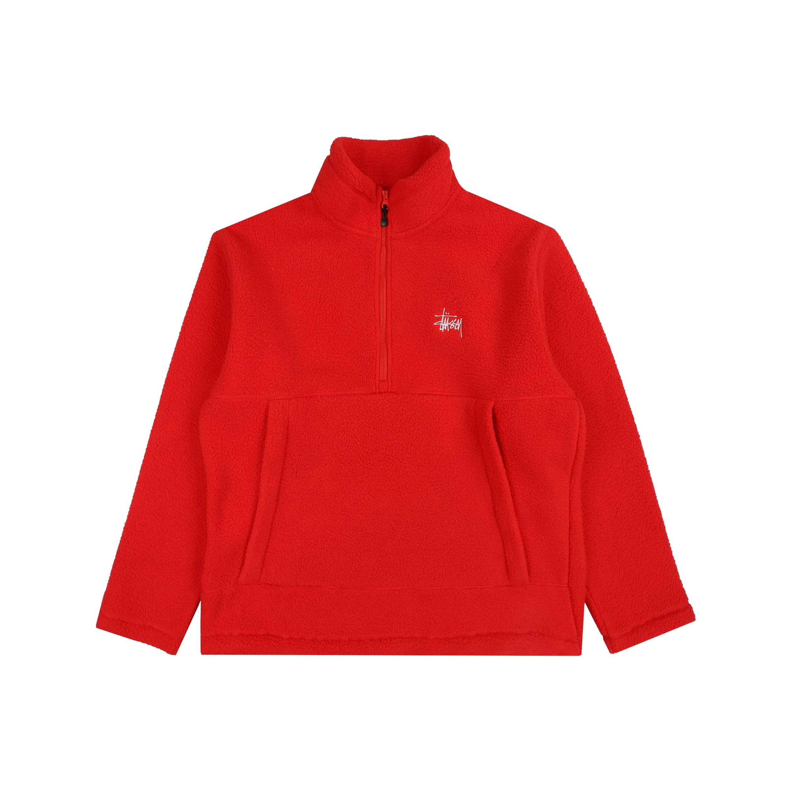 Stussy Half Zip Mock Polar Fleece Hoodie Blue XL - Cheap Rcj