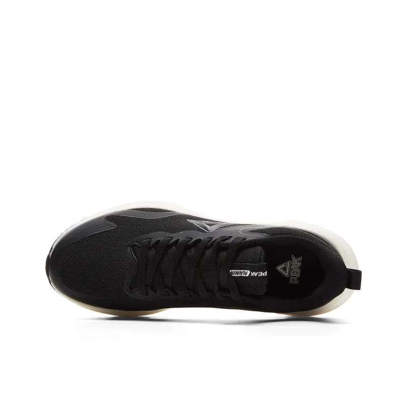 PEAK Cushioning Rebound Lightweight Breathable Low Top Running Shoes Women's Black Ivory-3