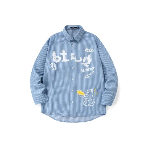 BIRDTALK Shirts Unisex Blue White Stripes