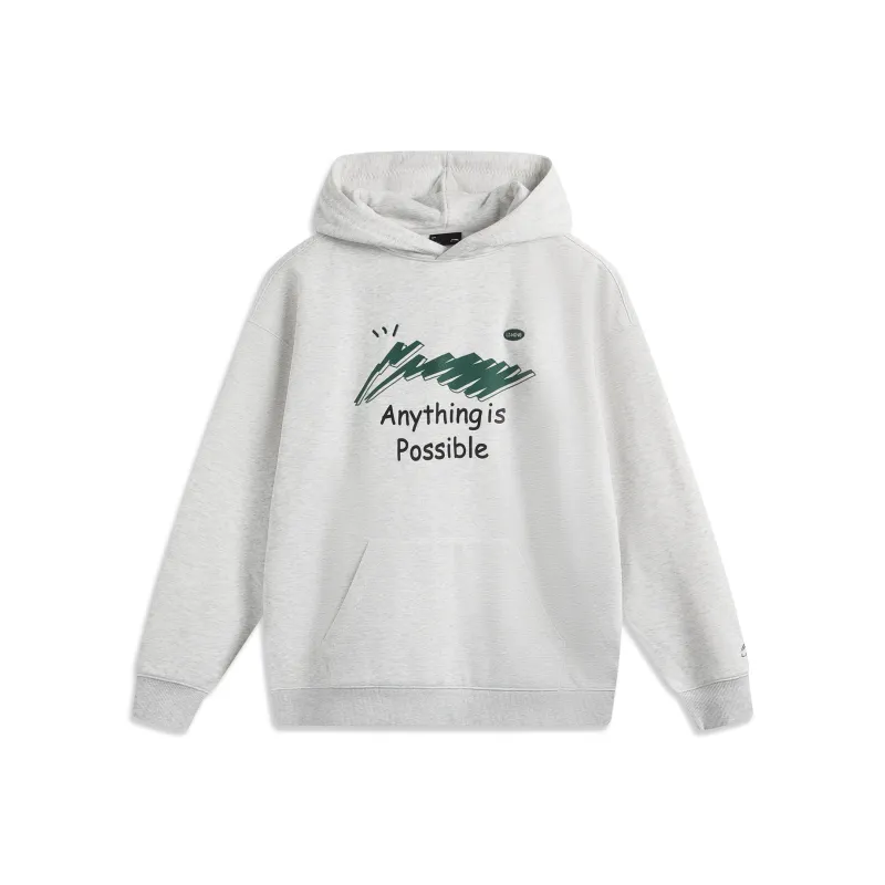 LiNing Sports Life Collection Sweatshirt Unisex Heather Gray Deep Antarctic Gray-0
