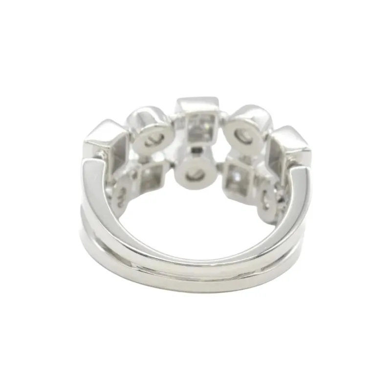 BVLGARI 2010s 18K White Gold Lucia Diamond Ring-2
