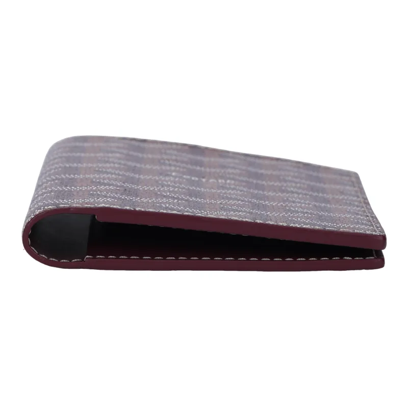 GOYARD Grenelle Canvas With Leather Card Holder Passport Holder Unisex Burgundy-3