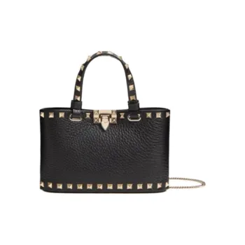 Valentino ROCKSTUD Cow Leather Handbag Mini Women's Black