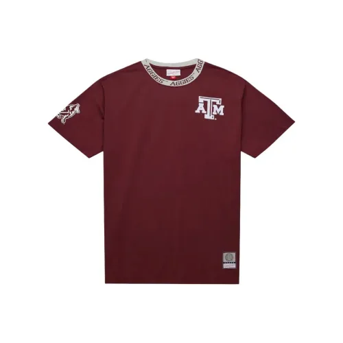 Mitchell & Ness Texas A&M Aggies Jacquard Ringer T Shirt Men's Chestnut