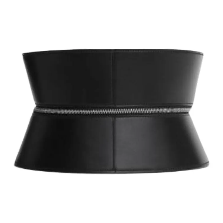 Alaia Calfskin Leather Belts Unisex Black 16.5CM-1