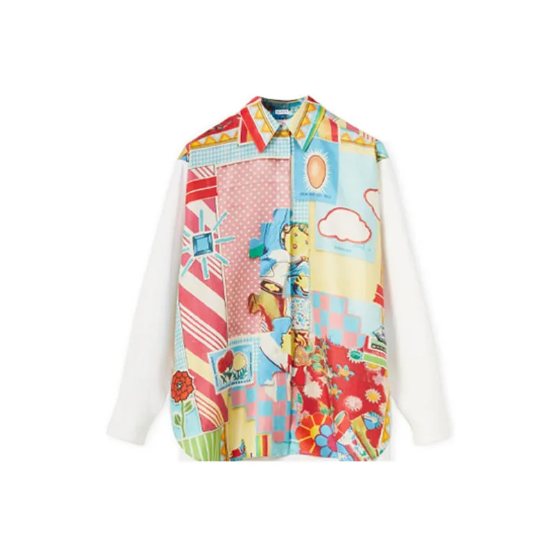 LOEWE Doll House Oversize Shirt 'Pink/Multicolor'-4