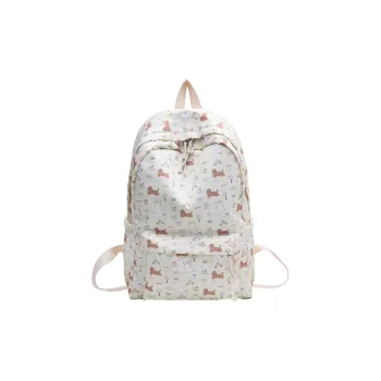Kaka Tree Nylon Backpack Unisex Beige Yellow