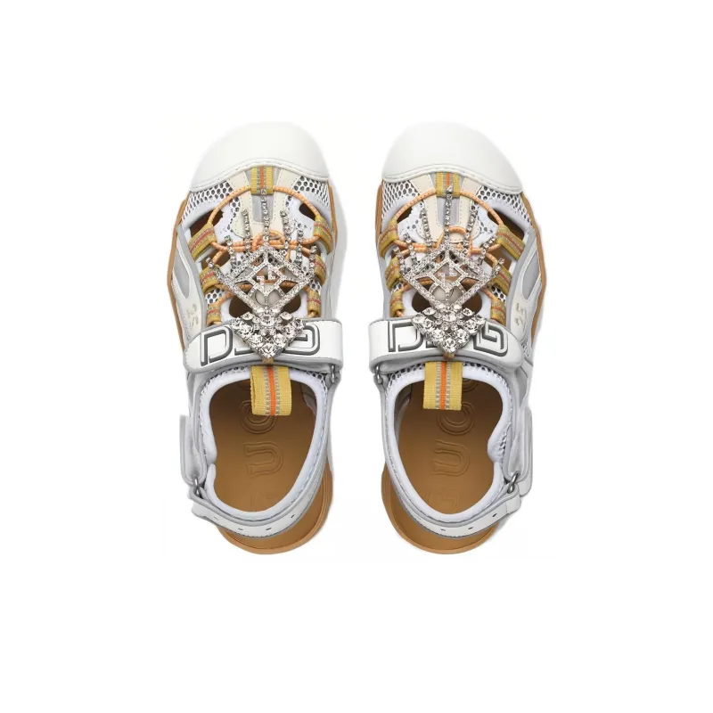 GUCCI Women's Tinsel Sport Sandals 'Crystal White Grey' Women's-2