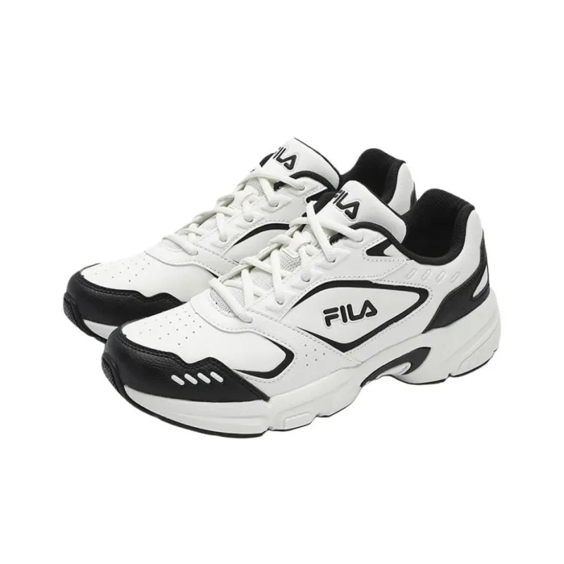 FILA DECIMUS Abrasion Resistant Low Top Casual Shoes Women's Snow Black-2
