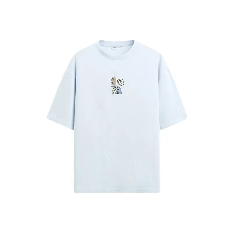 ZARA T-Shirts Men Sky Blue-0