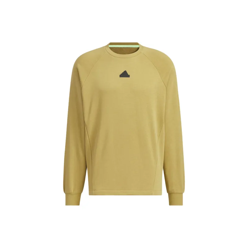 Adidas TECH RAIN CREW SWEATSHIRT Sweatshirt Men's Khaki Brown-0