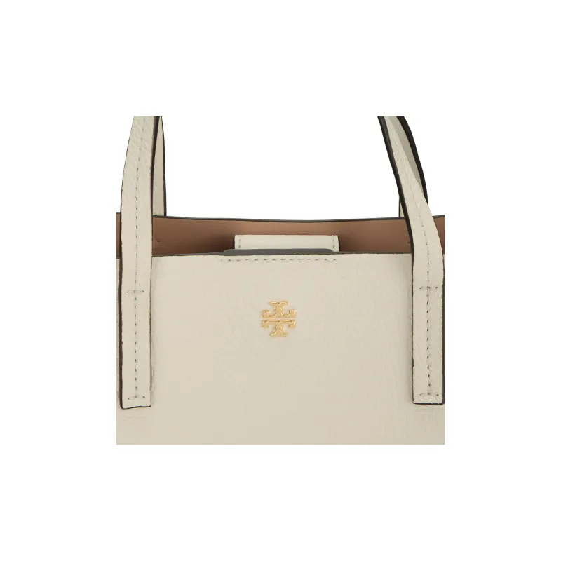 TORY BURCH Blake Litchi Grain Leather Tote Bag Shopping Bag Shoulder Bag Crossbody Bag Handbag Small Size Women's White-4
