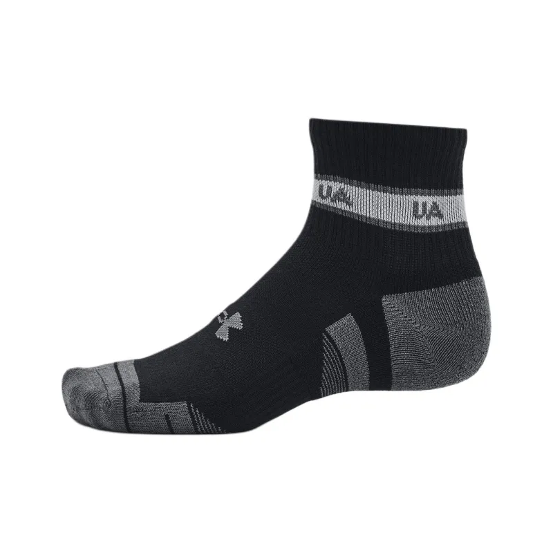 Under Armour Performance Tech Mid Calf Socks Unisex 3 Pack Black-3