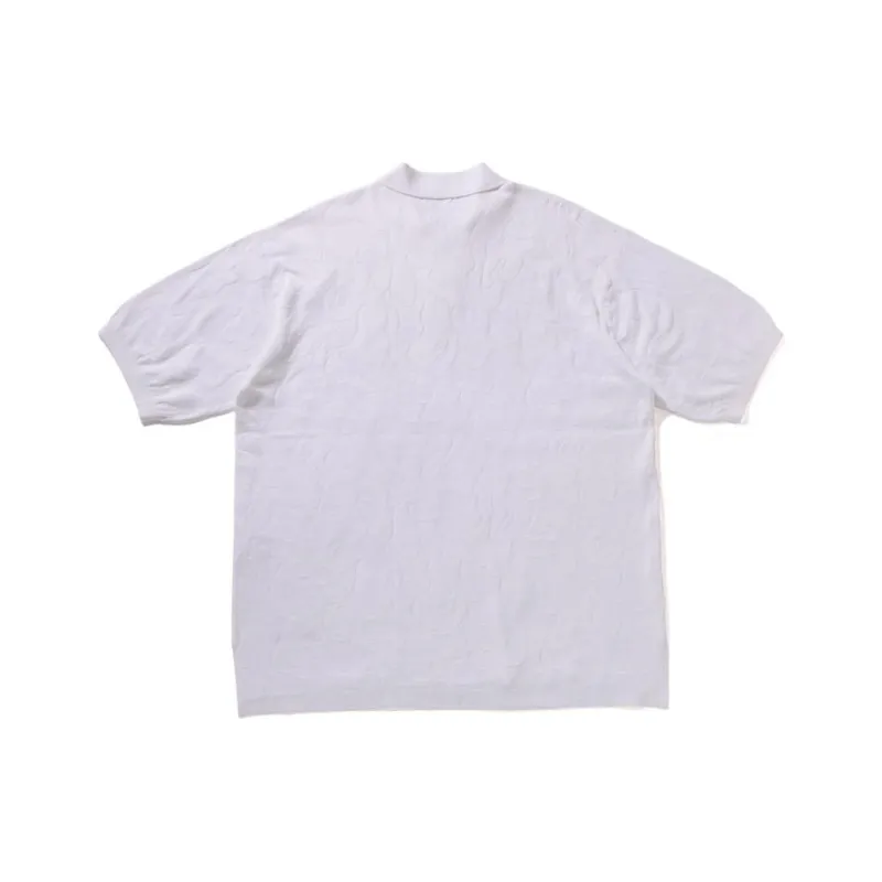 Bape Solid Camo Jacquard Relax Fit Polo Shirt-3