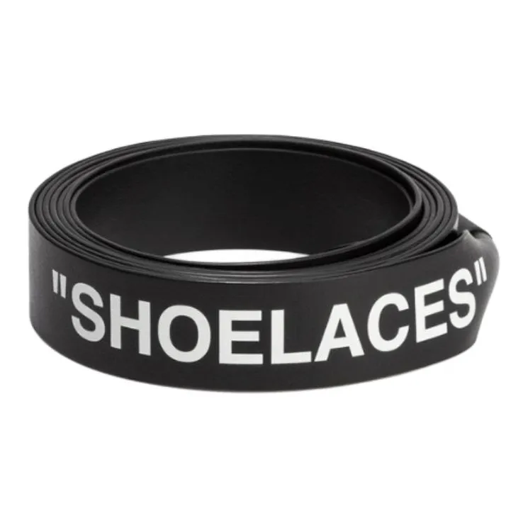 OFF WHITE Leather Belts Men's Black Width  2.5CM-0