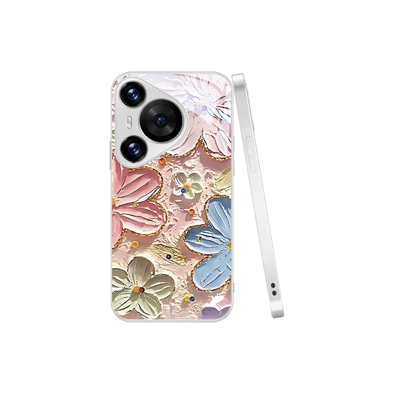 MSMF Glass Material Phone Cases Compatibility With Huawei/HUAWEI/MATE60/70/PURA70PRO/P30/P60/NOVA12/11SE/13 Refreshing-1