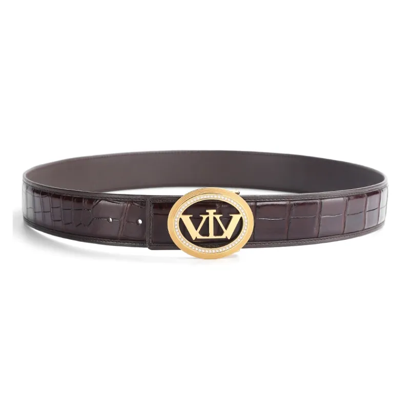 V.V.Brown Top Grain Cow Leather Belts Men's 3.8cm-7