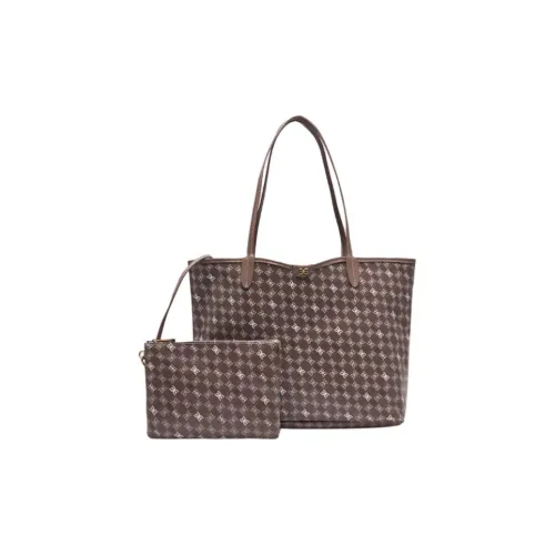 SAM EDELMAN Fabric Tote Bag, Shopping Bag, Shoulder Bag Large Size Women's Black/Brown