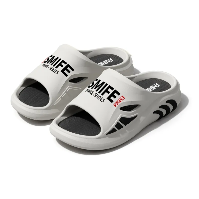 Soft Trendy Letter Print Sports Men's Slippers, Slip Resistant And Abrasion Resistant Outerwear, Premium Beach Sandals-0