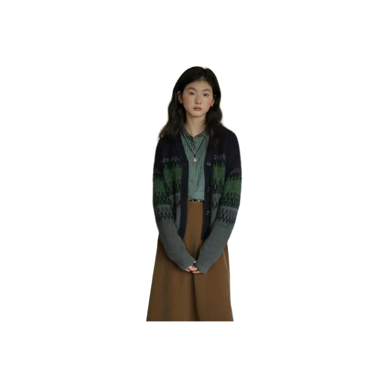 SOLIGHTER Sweater Women's Blue Green-1