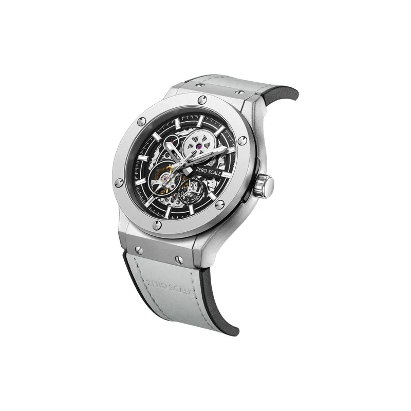 Zero Scale Star Track Zero Gravity Collection Mechanical Movement Rubber Strap Watch Men's Watches Cut Out Dial-4
