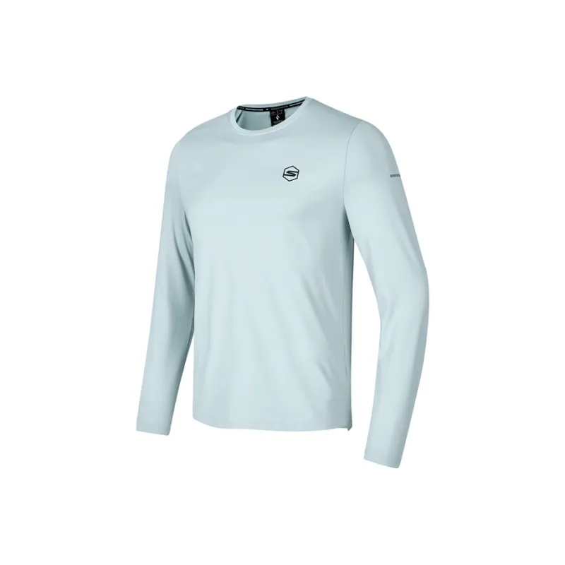 Skechers Comfortable Sports Collection GO DRI T Shirt Men's Pearl Blue-0