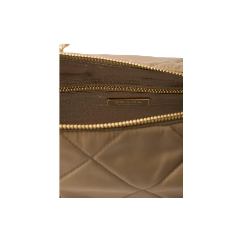 PRADA Re Edition Recycled Nylon Handbag Medium Size Women's Camel Brown-3