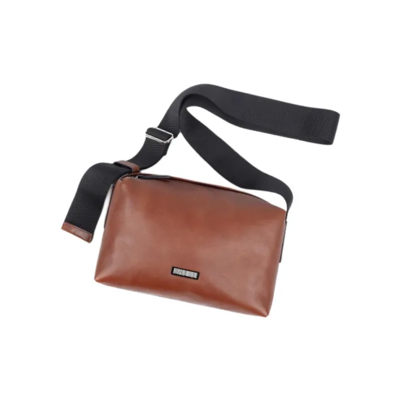LARTIGENT Cow Leather Shoulder Bag, Crossbody Bag Men's Green/Brown-7