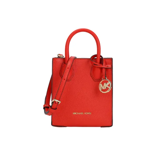 MICHAEL KORS Mercer Leather tote Liuto Bag, Shopping Bag, Handbag, Shoulder Bag Extra Small Women's Sangria Red