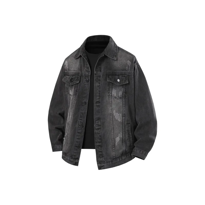 FOR FEAR THAT Denim Jacket Unisex Black Gray-0