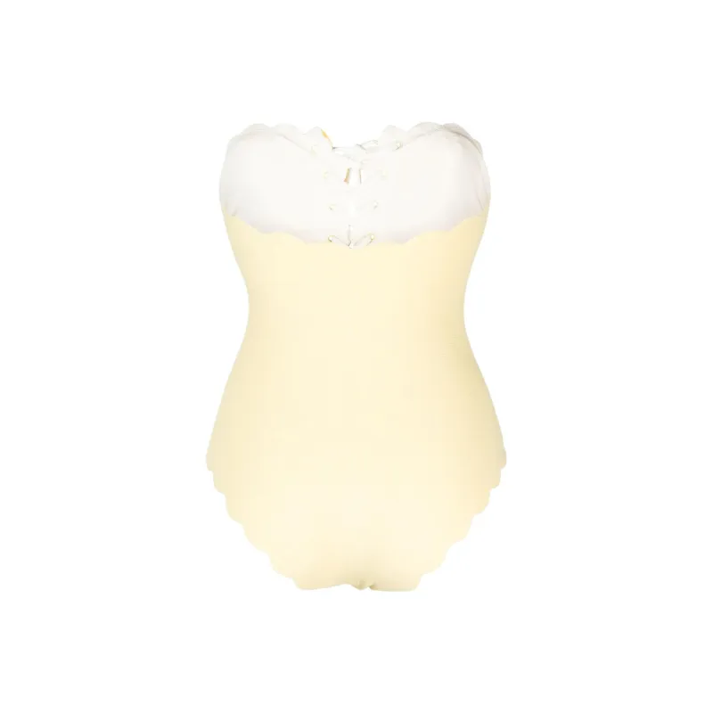 MARYSIA Chesapeake Lace up Strapless Swimsuit-1