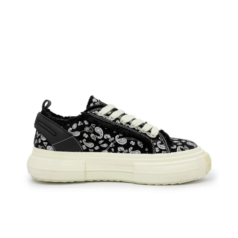 Boogie Bear Canvas Shoes Men Low Top White/Paisley/Black/Green-2