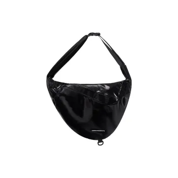 TERRA INCOGNITA PU With Cotton Crossbody Bag Unisex Liquid Black