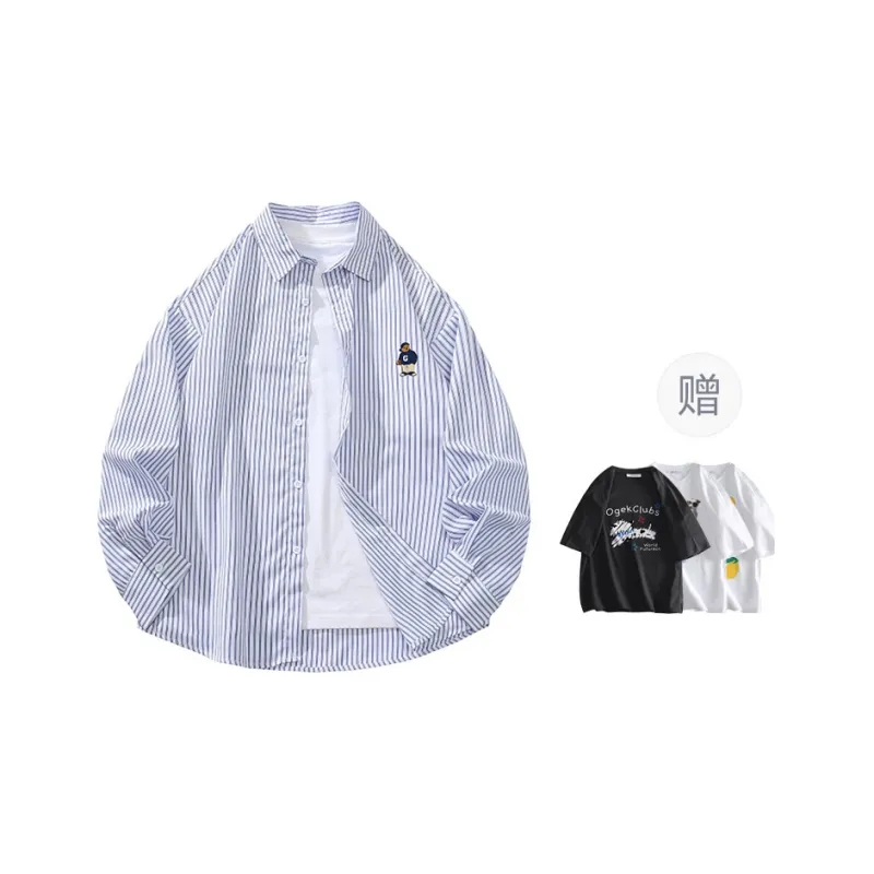 OGEK Shirt Unisex Blue White Stripes-7